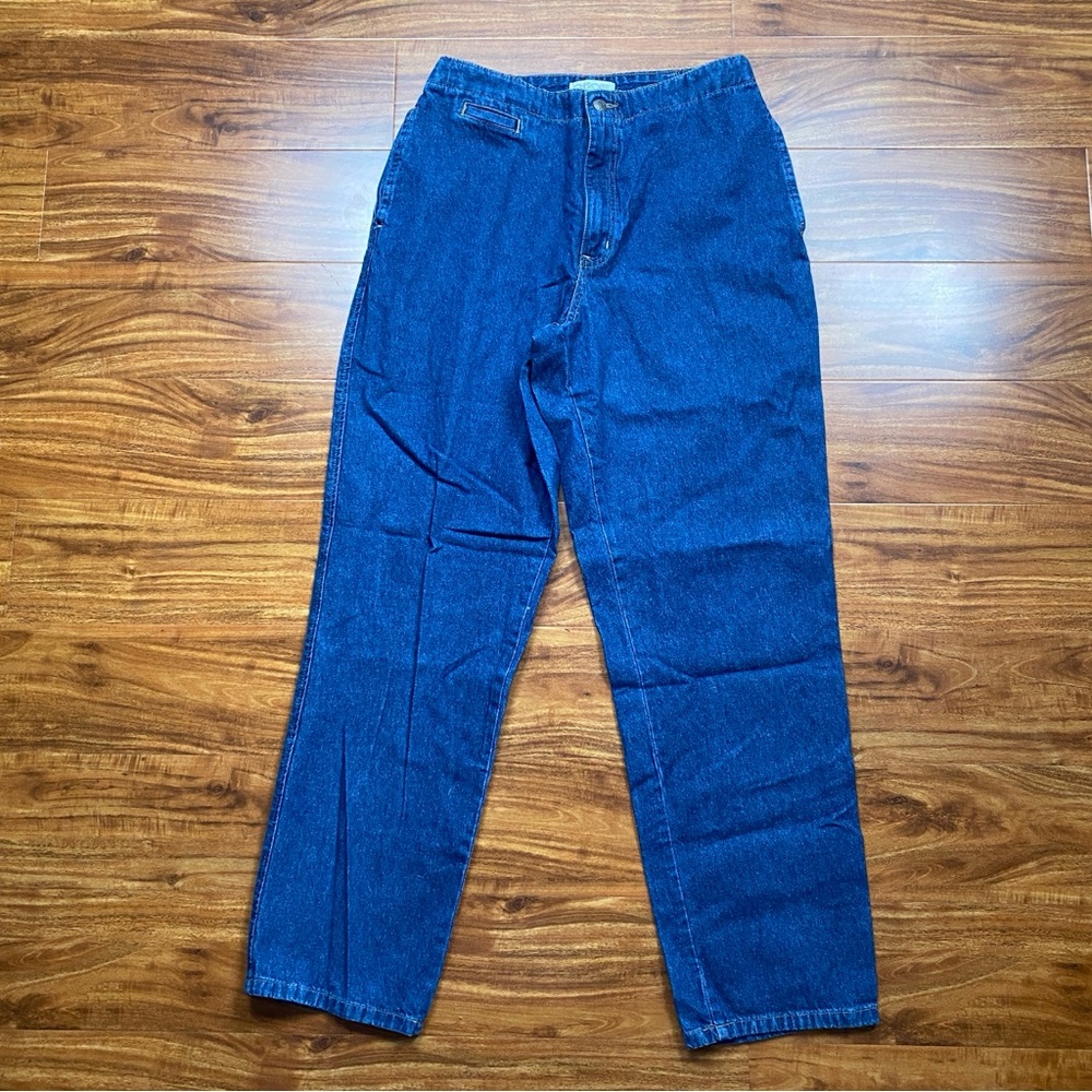 Vintage Cherokee Blue High Waist Elastic Back Waistband Relax Taper Jean Size 10